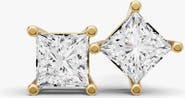SEREIA OFFICIAL 14K Gold Studs 0.25 ct Earrings Princess Solitaire