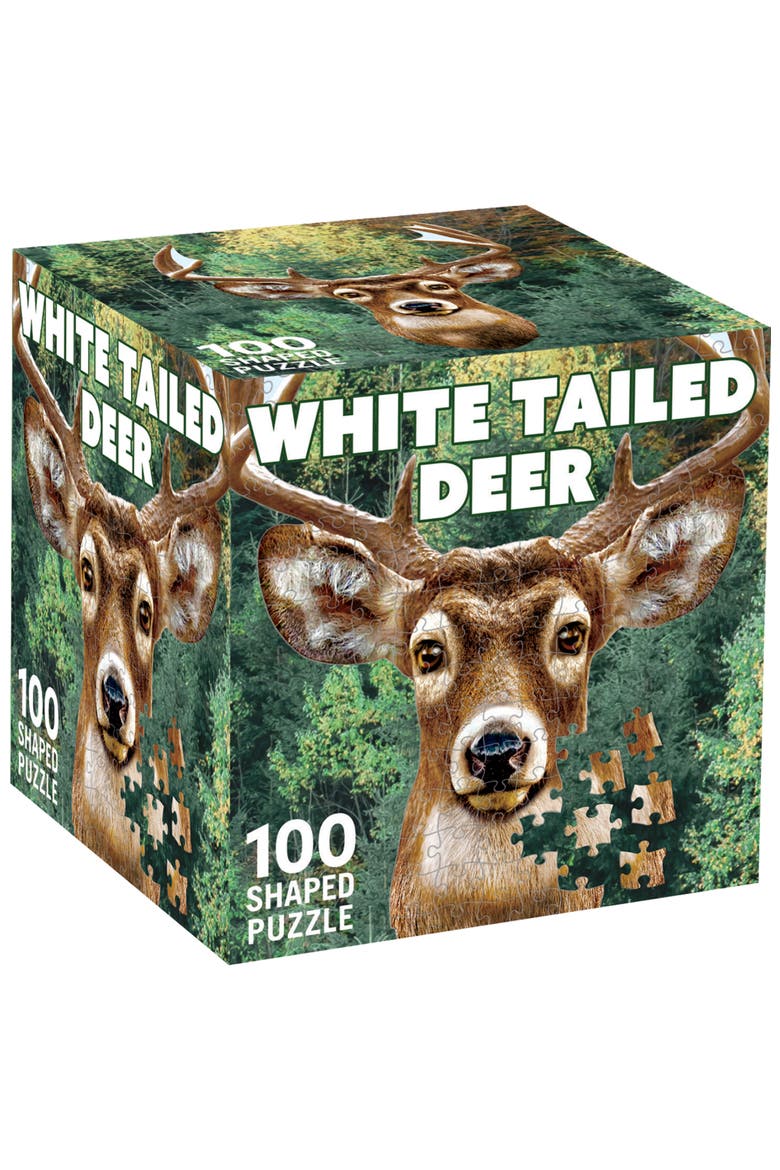 White Tail Deer 100 Piece Shaped Puzzle, Main, color, Multicolor