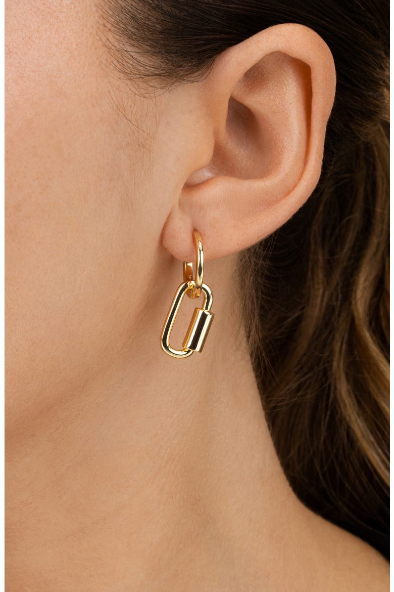 Ellison Carabiner Drop Earrings, Alternate, color, GOLD