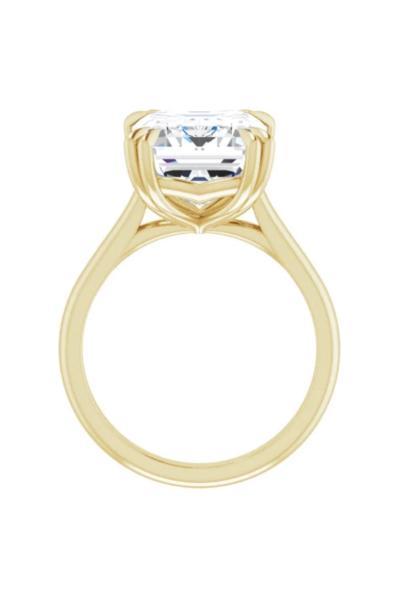 Certified 5Ct Emerald Cut Diamond Designer Engagement Ring Lab Grown 14k Gold, Alternate, color, 14k Yellow Gold