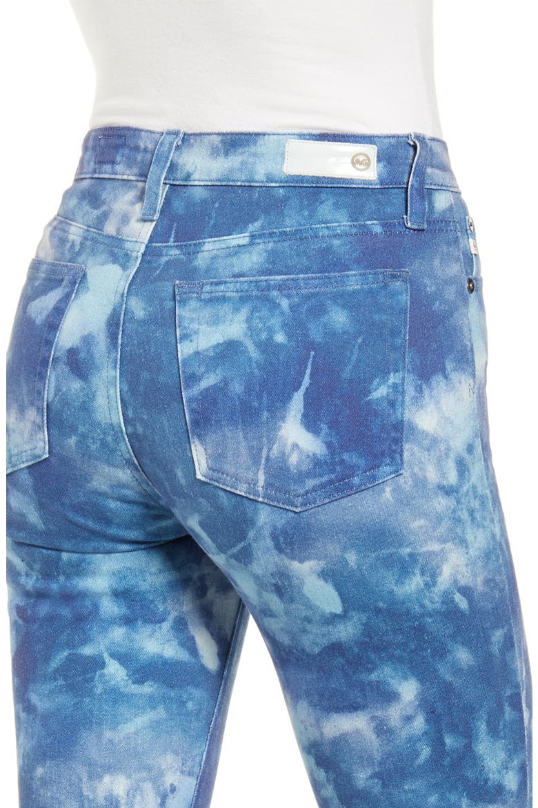 Mari High Waist Slim Straight Leg Jeans, Alternate, color, ABSTRACT TIEDYE