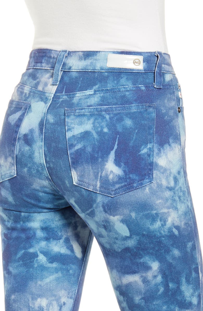 AG Mari High Waist Slim Straight Leg Jeans, Alternate, color, Abstract Tiedye Night Rain