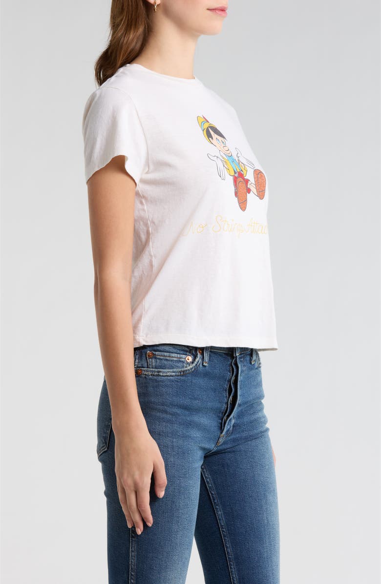 Re/Done x Disney Classic 'Pinocchio' Graphic T-Shirt, Alternate, color, Vintage White