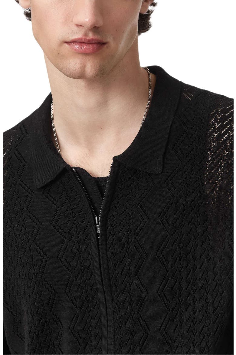 Pietro Organic Cotton Zip Cardigan, Alternate, color, BLACK
