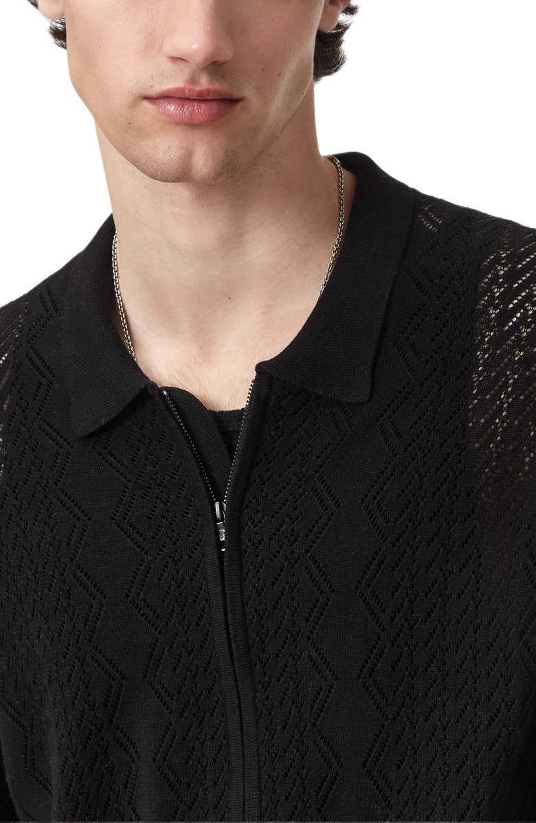 John Varvatos Pietro Organic Cotton Zip Cardigan, Alternate, color, 