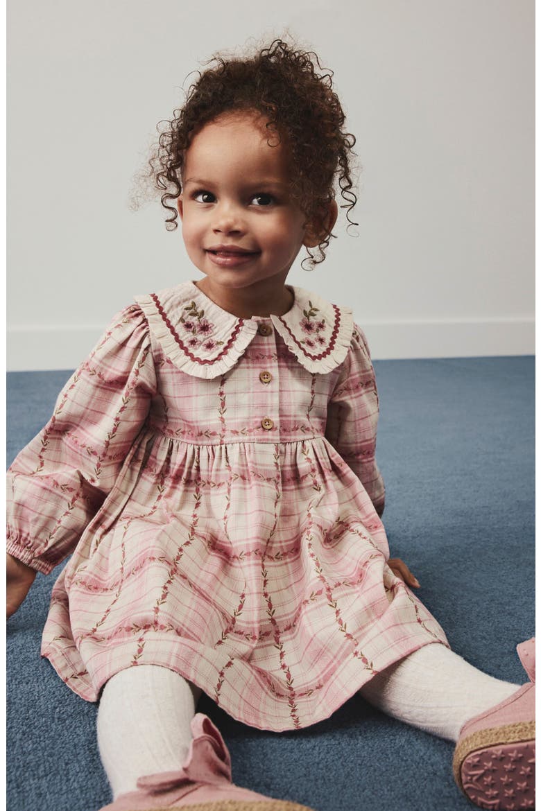 Kids' Embroidered Collar Frill Dress, Alternate, color, PINK