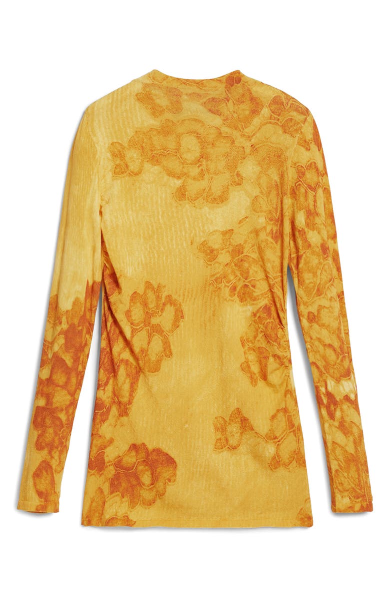 Desigual Funnel Neck Printed Sweater, Alternate, color, Yellow