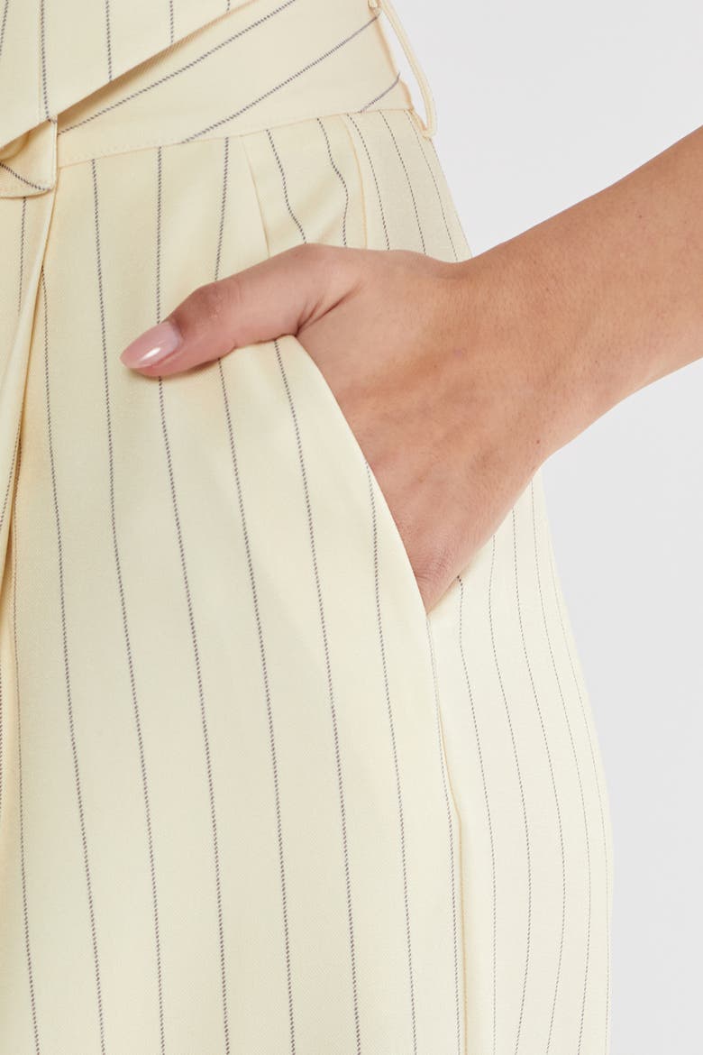 Pinstripe Tailored Pants, Alternate, color, Butter