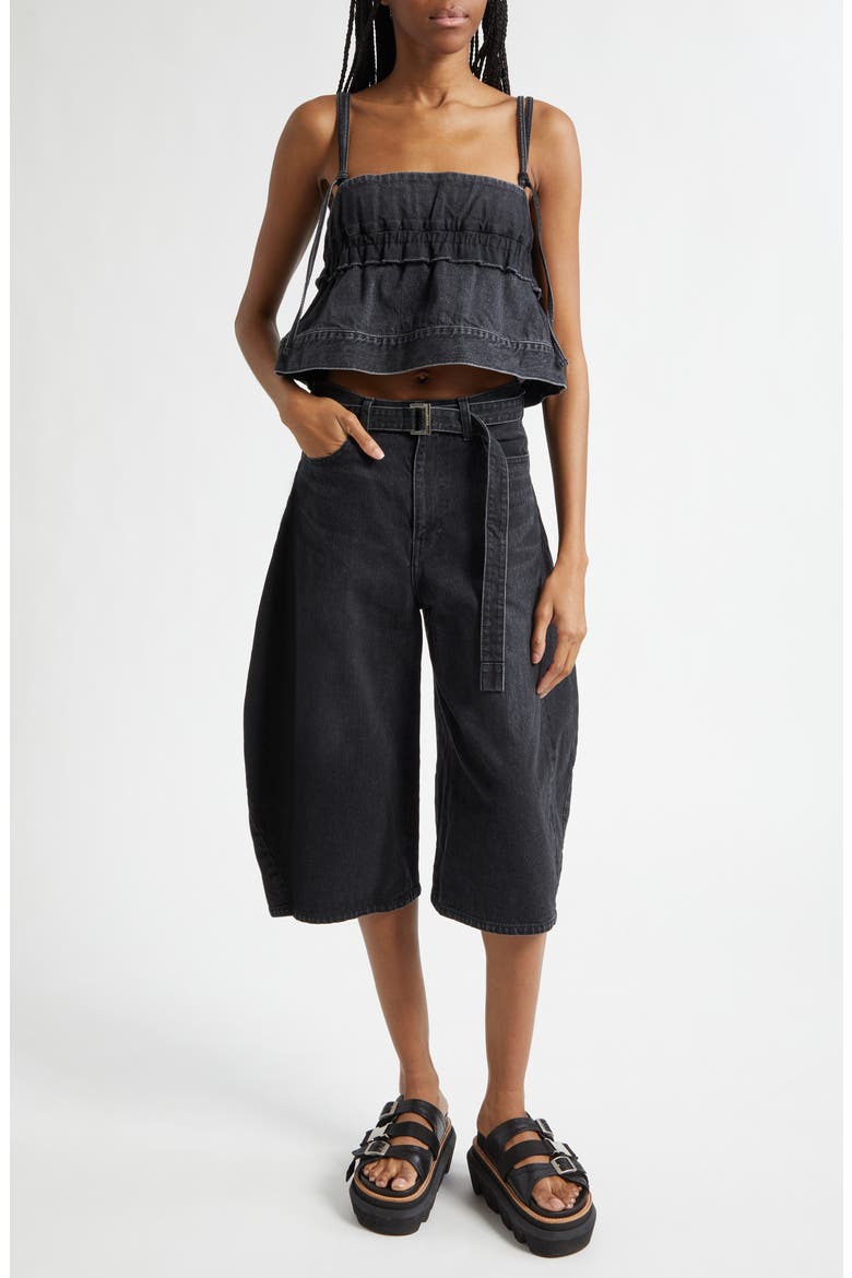 Crop Denim Camisole, Alternate, color, BLACK