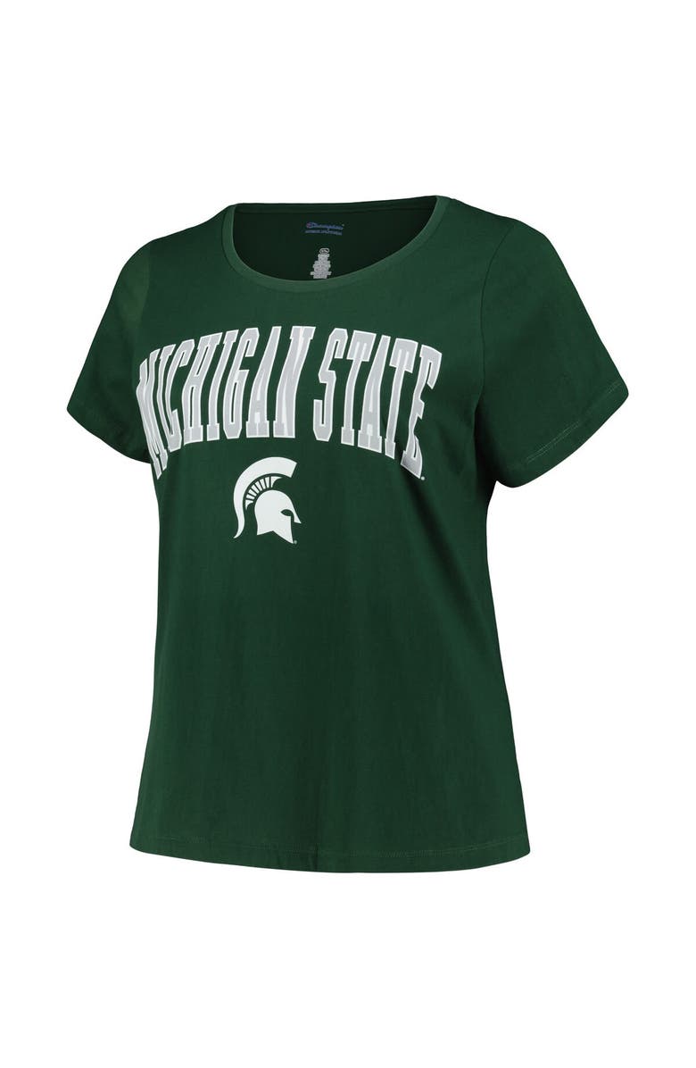 PROFILE Women's Profile Green Michigan State Spartans Plus Size Arch Over Logo Scoop Neck T-Shirt, Alternate, color, 
