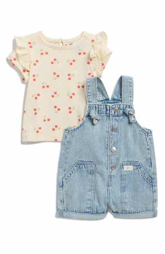 7 For All Mankind Ruffle Sleeve T-Shirt & Shortall Set