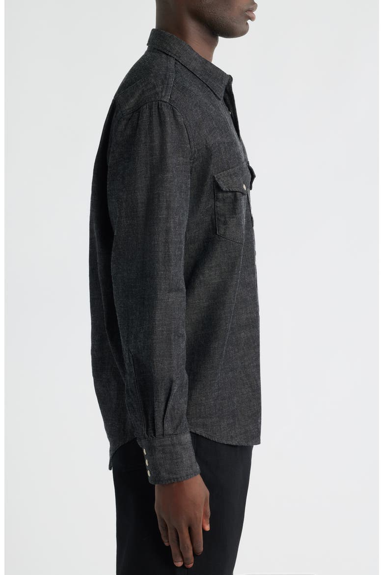Denim Western Button-Up Shirt, Alternate, color, BLACK DENIM