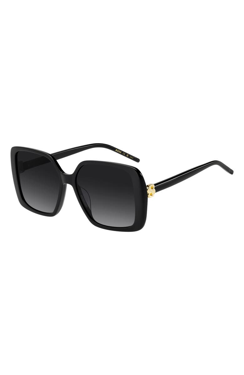 BOSS 57mm Sunglasses, Alternate, color, Black/ Dark Grey Sf
