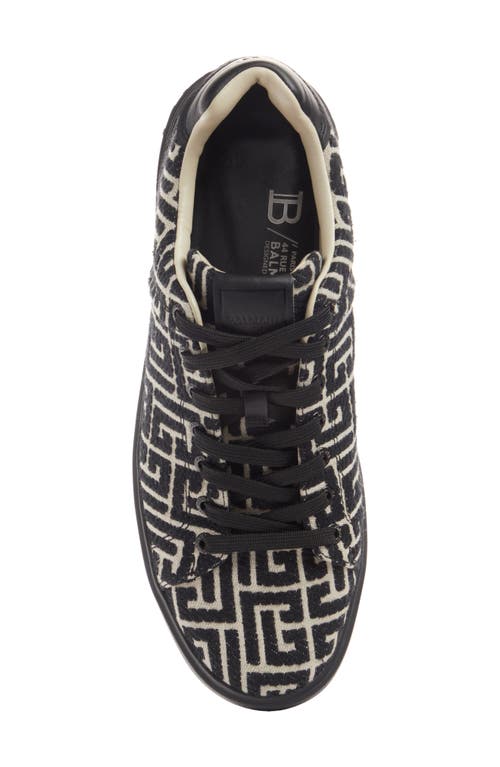 Balmain B-court Monogram Jacquard Low Top Sneaker In Multi