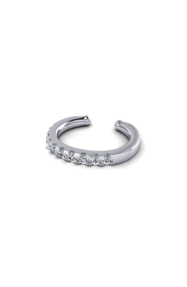 Seed2Stone Pavé-All-Day Diamond Ear Cuff, Alternate, color, Silver