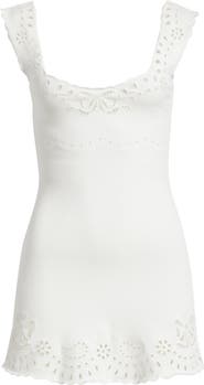 LoveShackFancy Elka Eyelet Sleeveless Minidress
