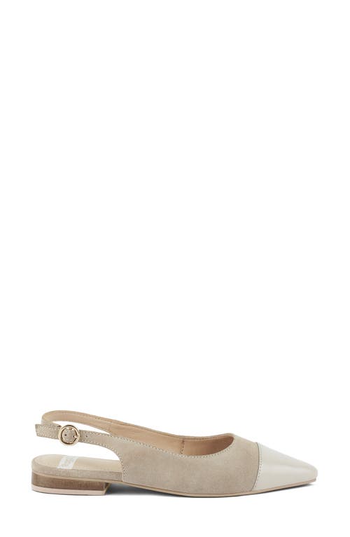 Rag & Co Women's Neutrals Uwaha Genuine Leather & Real Suede Slingback Flats In Beige In Beige