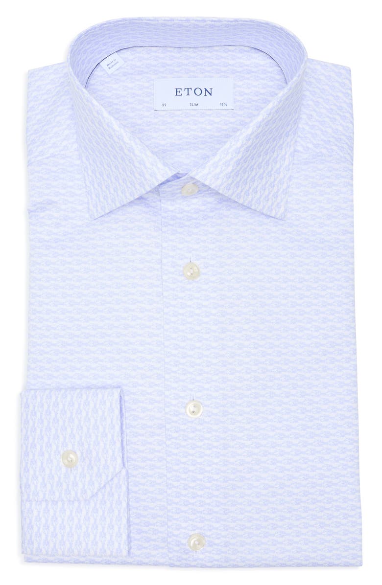 Eton Slim Fit Lobster Print Cotton Dress Shirt, Alternate, color,