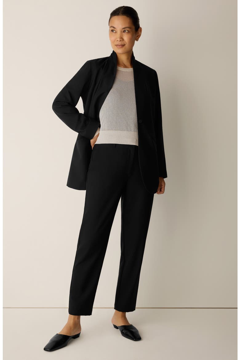 Wool Ankle Tapered Trousers, Alternate, color, BLACK
