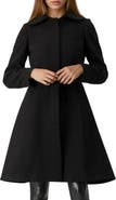 IVONNE Petal-Collar Wool-Blend Zip Coat