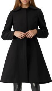 IVONNE Petal-Collar Wool-Blend Zip Coat