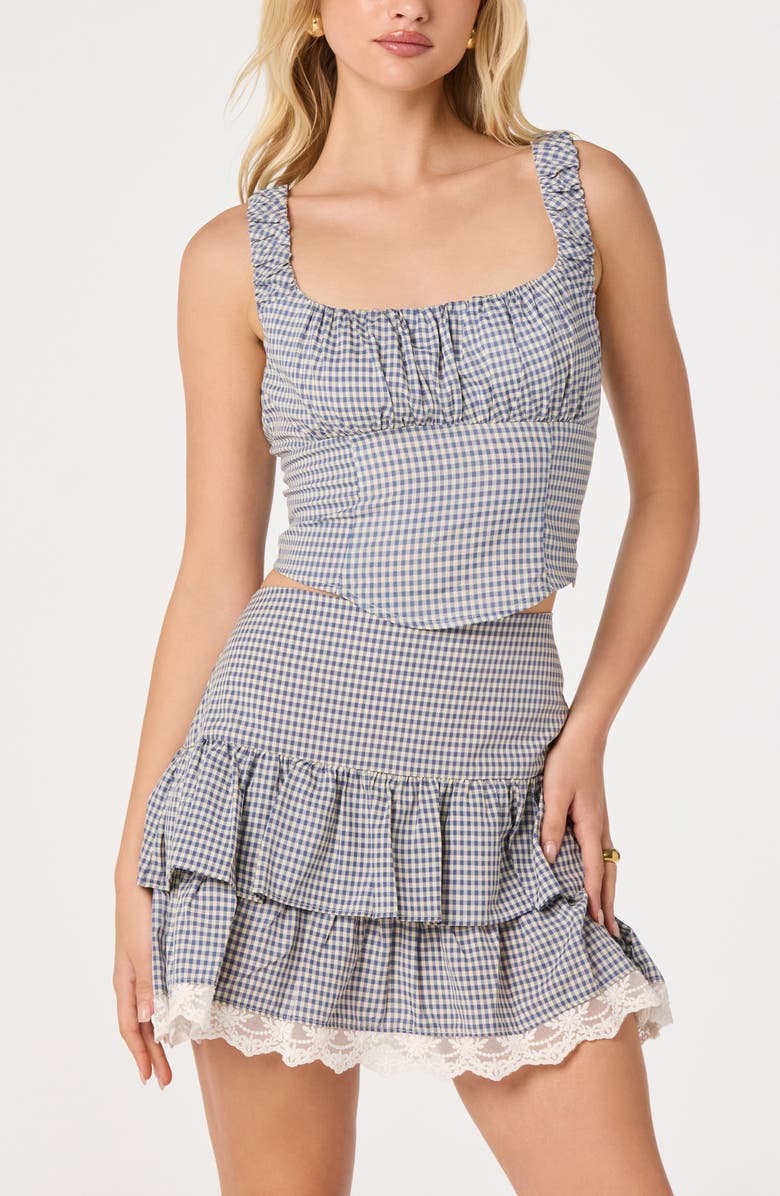 ASTR the Label Penny Gingham Tank, Main, color, Blue Gingham