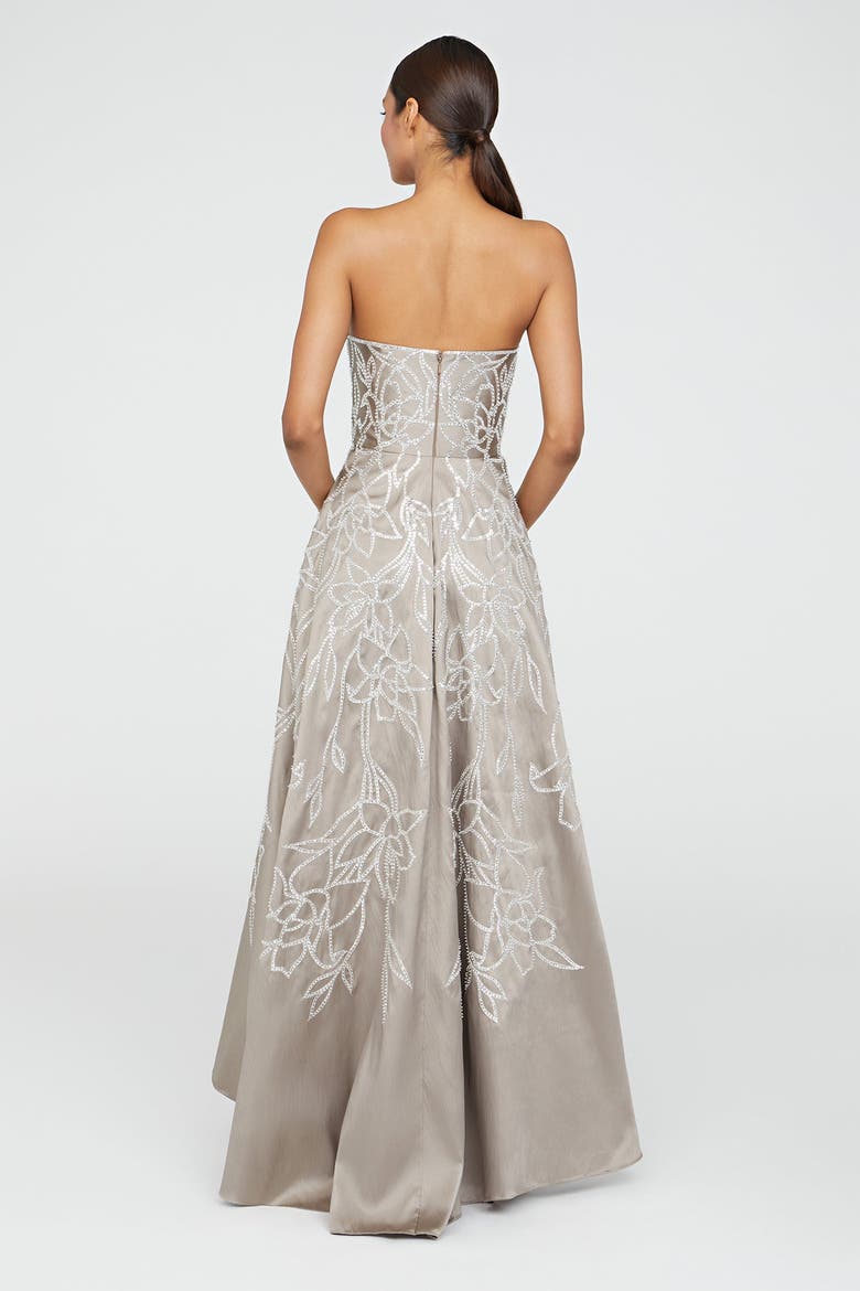 Pamela Embroidered Gown, Alternate, color, Smoke