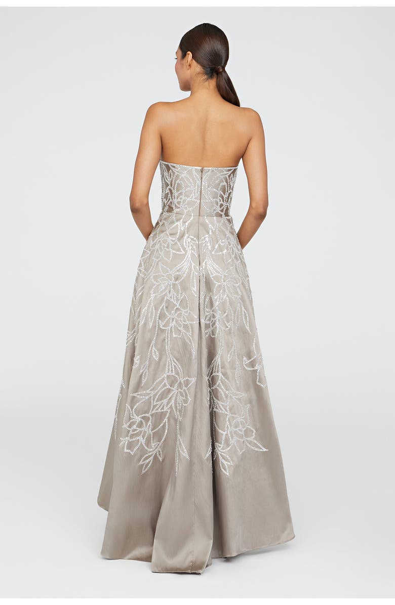 Theia Pamela Embroidered Gown, Alternate, color, Smoke