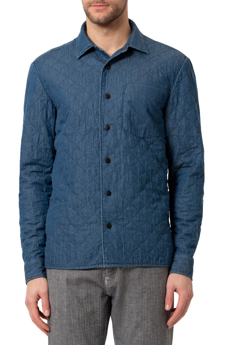 34 Heritage Quilted Denim Overshirt, Main, color, Indigo