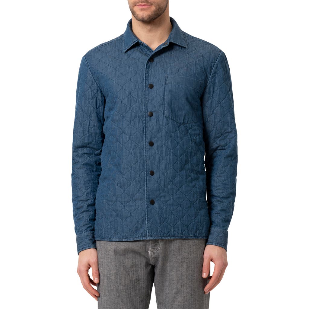 34 Heritage Quilted Denim Overshirt in Indigo