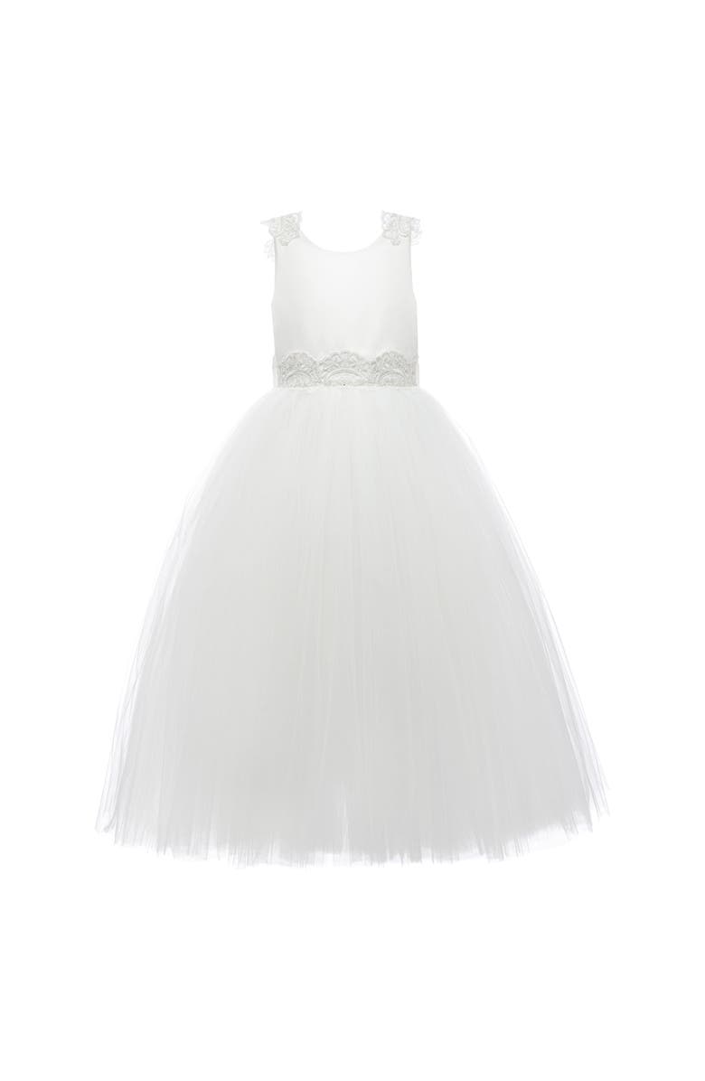 Tulleen Emilia Lace Waist Dress, Main, color, White