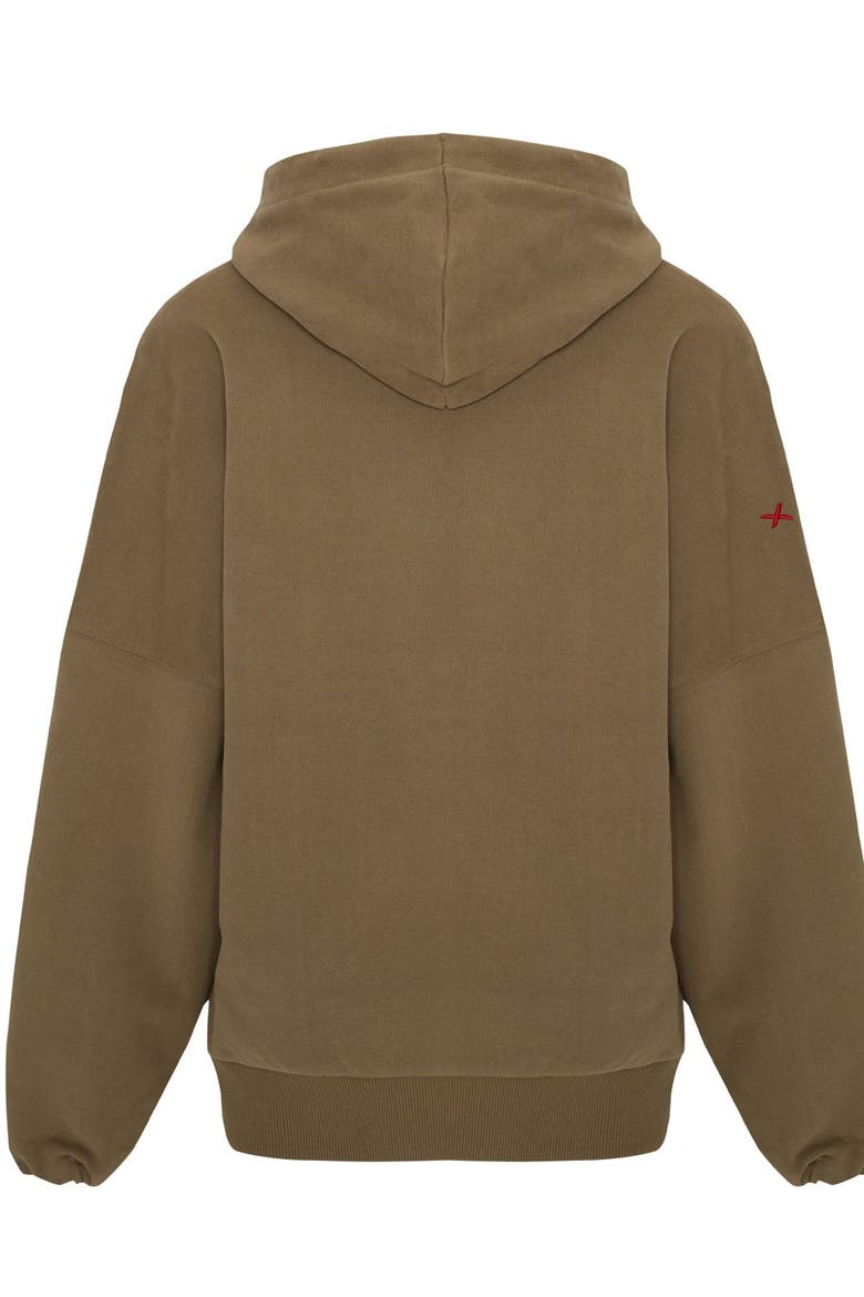 Cotton  Hoodie, Alternate, color, Brown