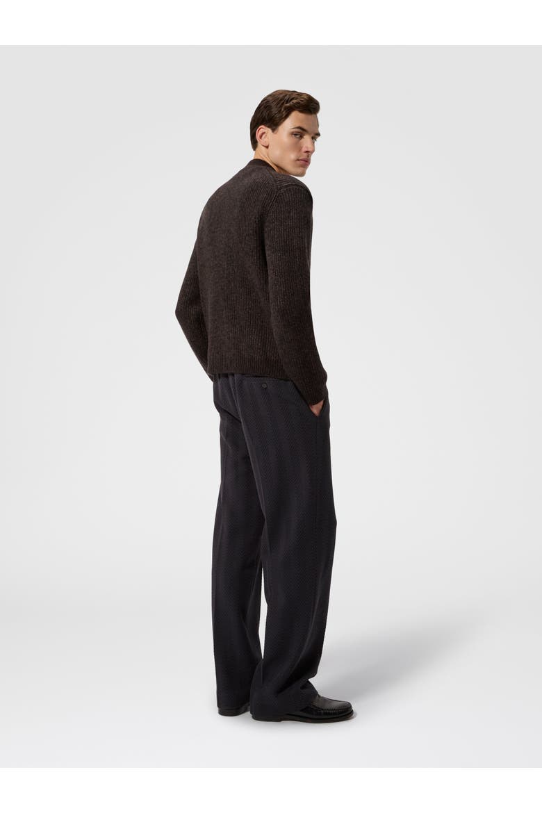 Wool And Viscose Mélange Cardigan, Alternate, color, Brown