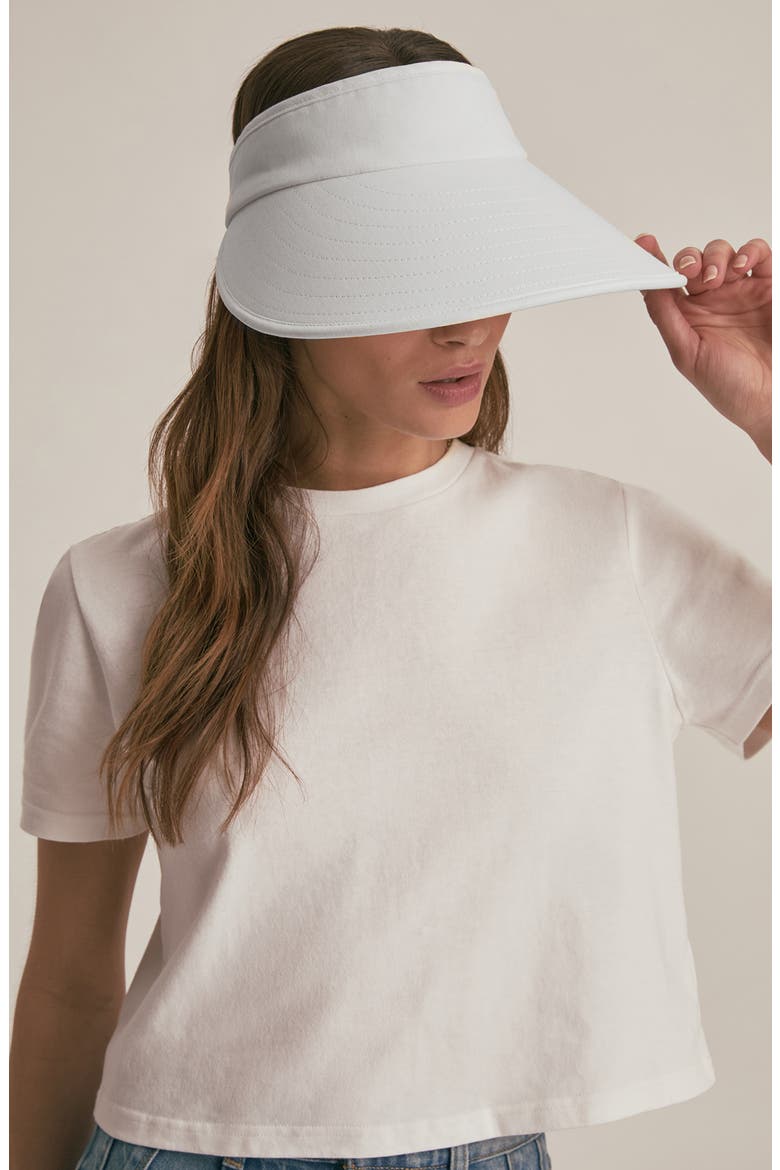 Wide Brim Visor, Alternate, color, WHITE
