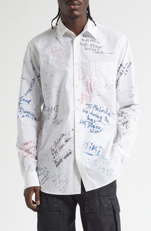 Regular Collar Cotton Button-Up Shirt