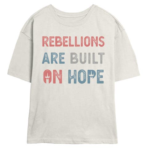 Junior's Rebellions Built On Hope Short Sleeve Skimmer T-shirt