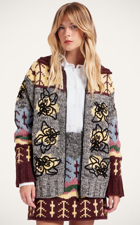 Embroidered Chalet Cardigan
