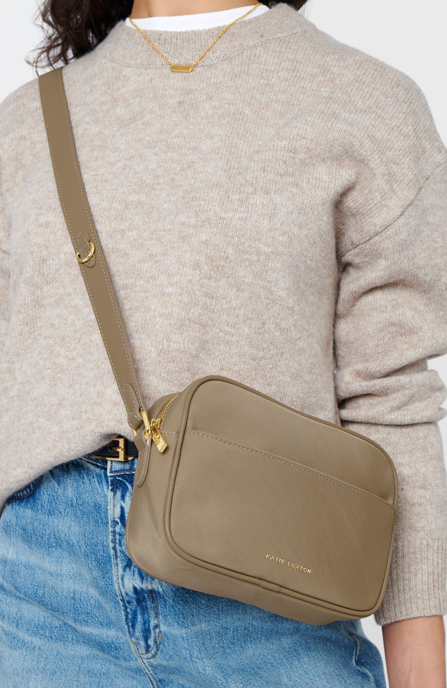 Nylon-Luxe Crossbody Bag, Alternate, color, Taupe