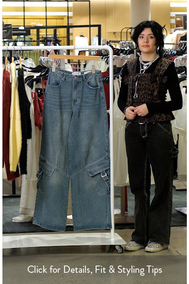 High Waist Baggy Cargo Jeans video