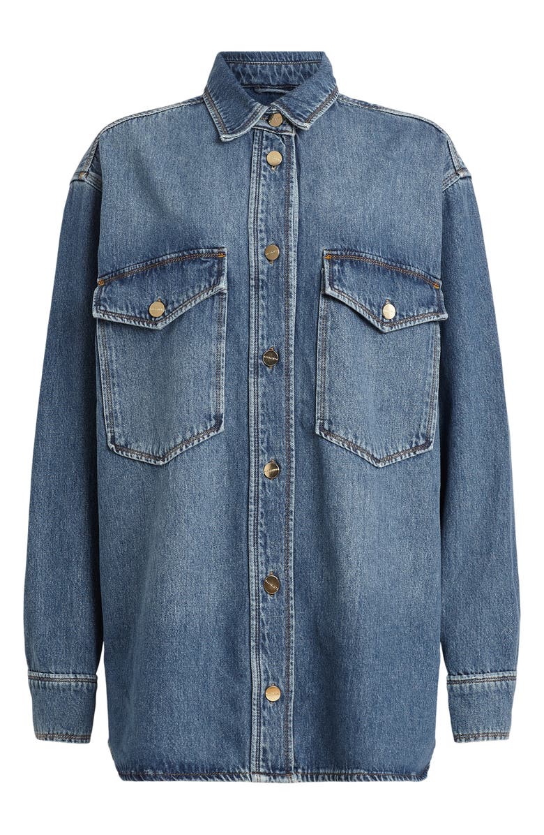 AllSaints Alba Oversize Denim Button-Up Shirt, Alternate, color, 