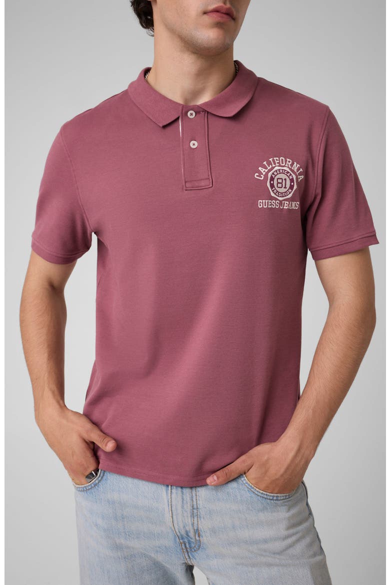 Muscle Fit Sueded Jersey Polo, Main, color, SOFT BERRY