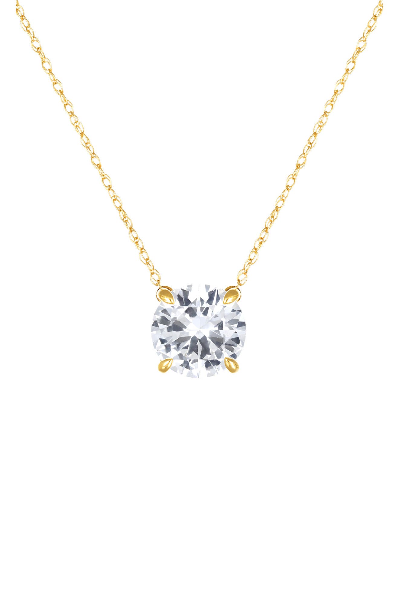Frankie & Zoe 10K Yellow Gold Lab Grown White Sapphire Pendant Necklace