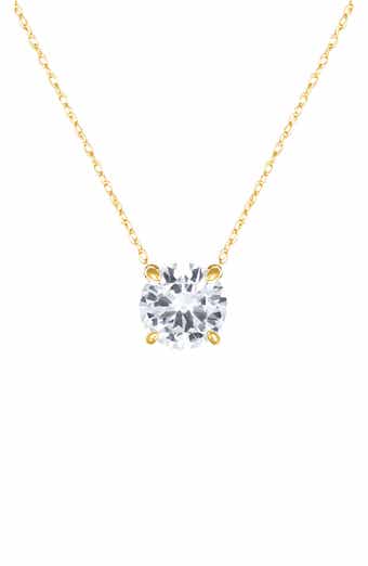 Frankie & Zoe 10K Yellow Gold Lab Grown White Sapphire Pendant Necklace