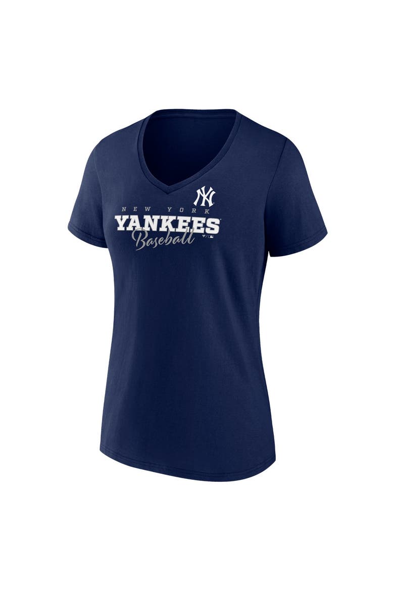 Women's Fanatics Navy New York Yankees Back in Business V-Neck T-Shirt, Alternate, color, Navy