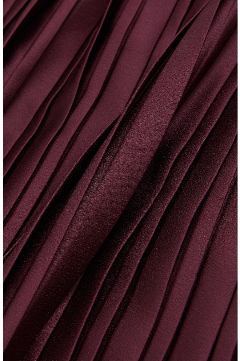 Savannah High Waist Pleated Skirt, Alternate, color, BURGUNDY
