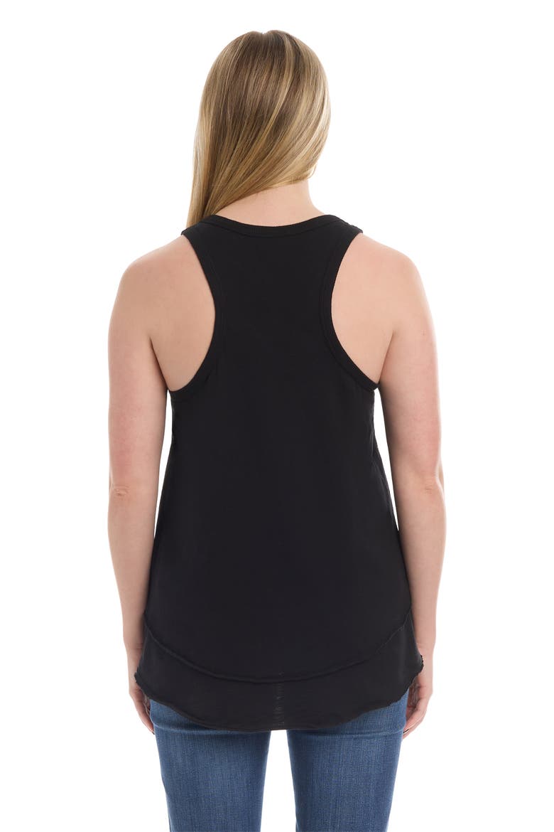 Shrunken Mock Hem Shirttail Tank, Alternate, color, Black