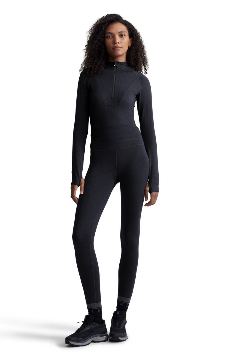 Varley Always Warm Super High Waist Base Layer Leggings, Alternate, color, Black Marl