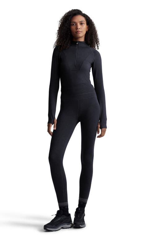 Varley Always Warm Super High Waist Base Layer Leggings In Black Marl