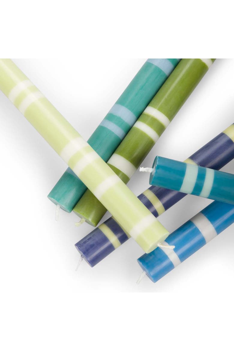 Striped Dinner Candles - Set of 4, Alternate, color, Nanking, Gull Grey