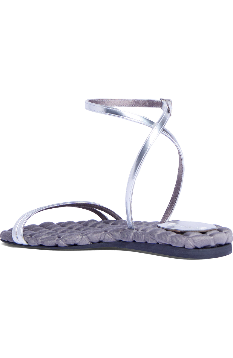 Aera Faye vegan flat sandal, Alternate, color, Silver